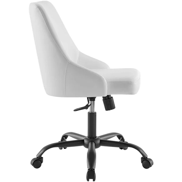 Modway Designate Swivel Vegan Leather Office Chair Black White