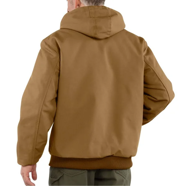 Carhartt Men's Quilted Flannel-Lined Duck Active Jacket, Gravel