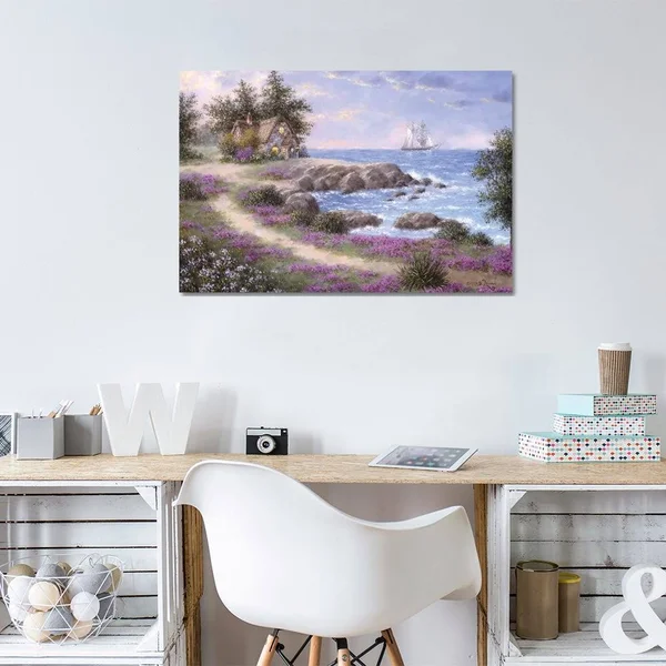 iCanvas Rocky Cove Art by Dennis Lewan Canvas Art Wall Decor ( scenic & landscapes > Country > villages & towns