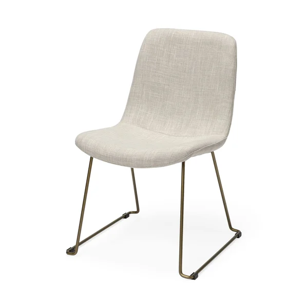 HomeRoots 380431 Cream Fabric Seat with Gold Metal Frame Dining Chair, 33 x 24.3 x 19