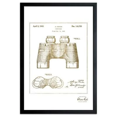 Binocular 1945 - Picture Frame Print on Paper Williston Forge Frame Color: White