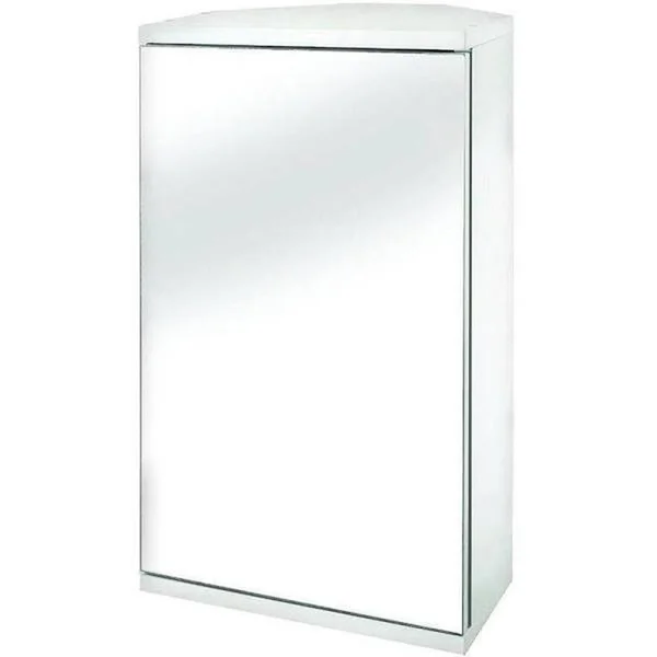 Croydex Simplicity Framed Surface-Mount Corner Bathroom Medicine Cabinet, White