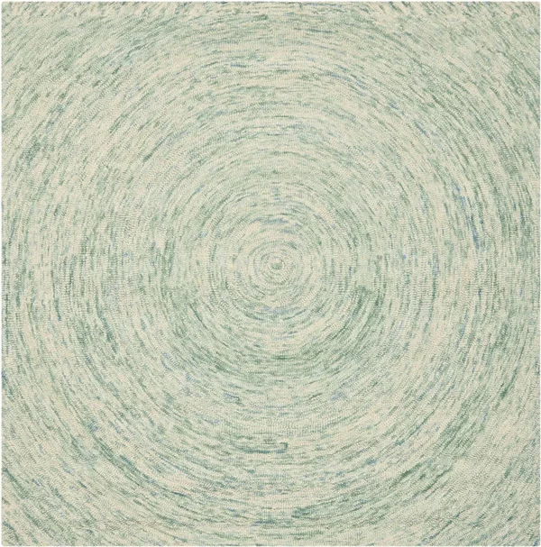 Safavieh 6& x 6& Round Ikat IKT635A Ivory - Blue Rug