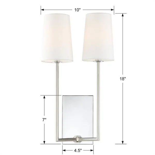 Crystorama LEN-252-VG Lena 2 Light Vibrant Gold Wall Mount