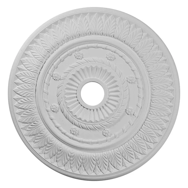 26 3/4x22OD x 3 5/8x22ID x 1 1/8x22P Leaf Ceiling Medallion (Fits Canopies Up to 3 5/8x22) - Hand-Painted Athenian Green Crackle