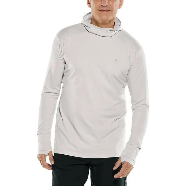 Coolibar Men's Agility Performance Hoodie, UPF Protection Hoodies for Men, Grey, Small