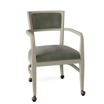 Naples Upholstered King Louis Back Arm Chair Fairfield Chair Body Fabric: 9953 Willow - Frame Color: Tobacco
