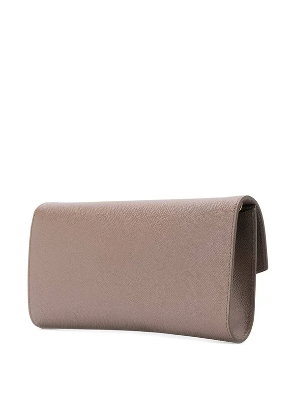 Salvatore Ferragamo Gancini Clip Leather Mini Wallet on Chain