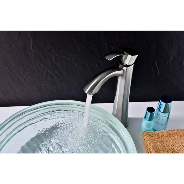 Anzzi L-AZ095BN Harmony Series Single Hole Single-Handle Vessel Bathroom Faucet Brushed Nickel