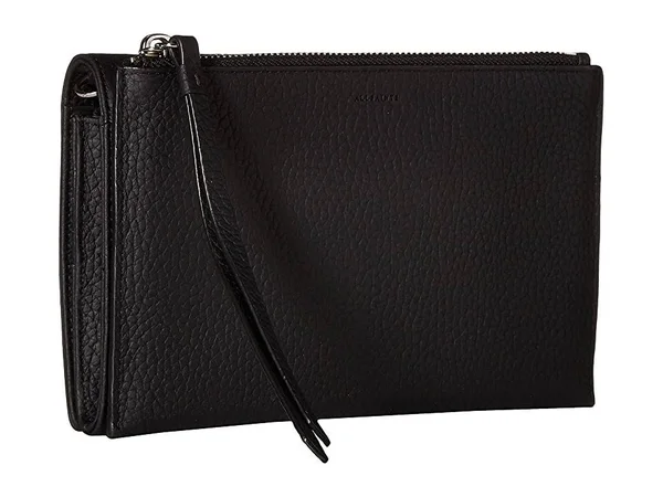 AllSaints Fetch Chain Leather Wallet Crossbody Bag - Black