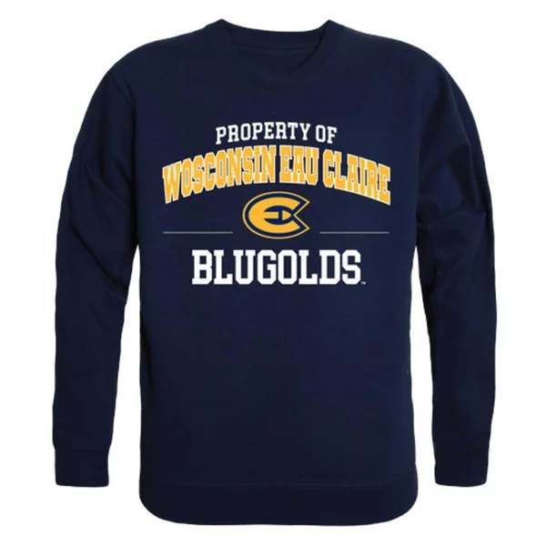 W Republic Uwec University of Wisconsin-Eau Claire Blugolds Property Crewneck Pullover Sweatshirt Sweater Navy XX-Large - Men's