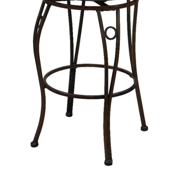 Metal Counter Stool with Leatherette Swivel SEAT, Black and Brown