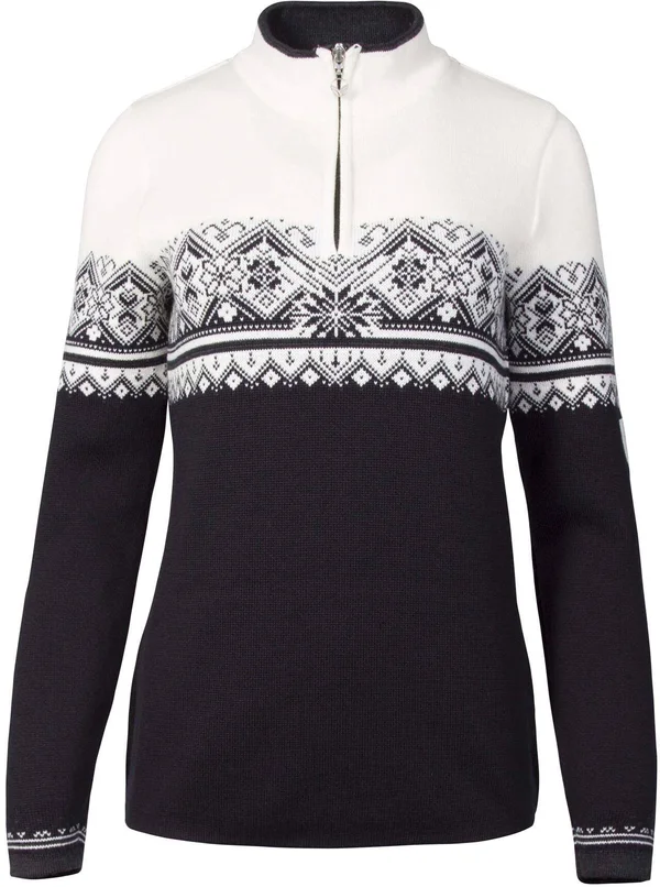 Dale of Norway Women's St. Moritz Feminine Sweater - Small - Black - White, Dark Charcoal