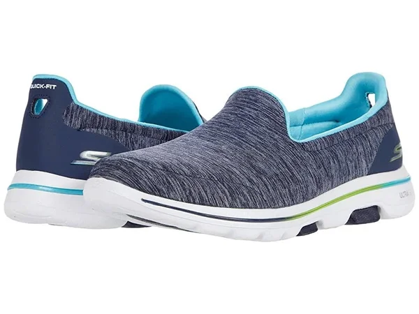 Skechers Women's GOwalk 5 Surprise Slip on Sneaker - Navy/Turquoise