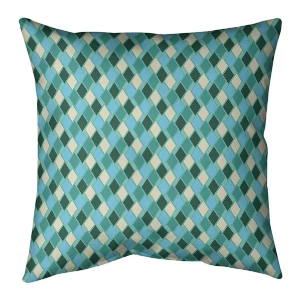 Retro Diamonds Indoor/Outdoor Pillow - 20 x 20 - Blue Multicolor - UV Resistant