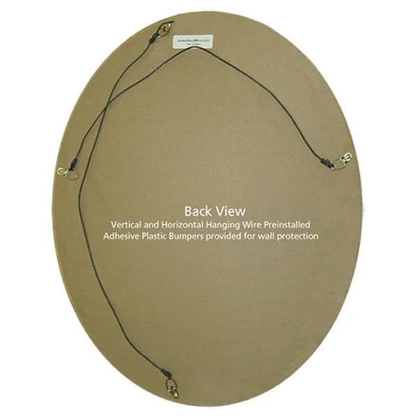 Monticello Framed Round Mirror in Desert Gold - Brown/Dark Gold (33x33)