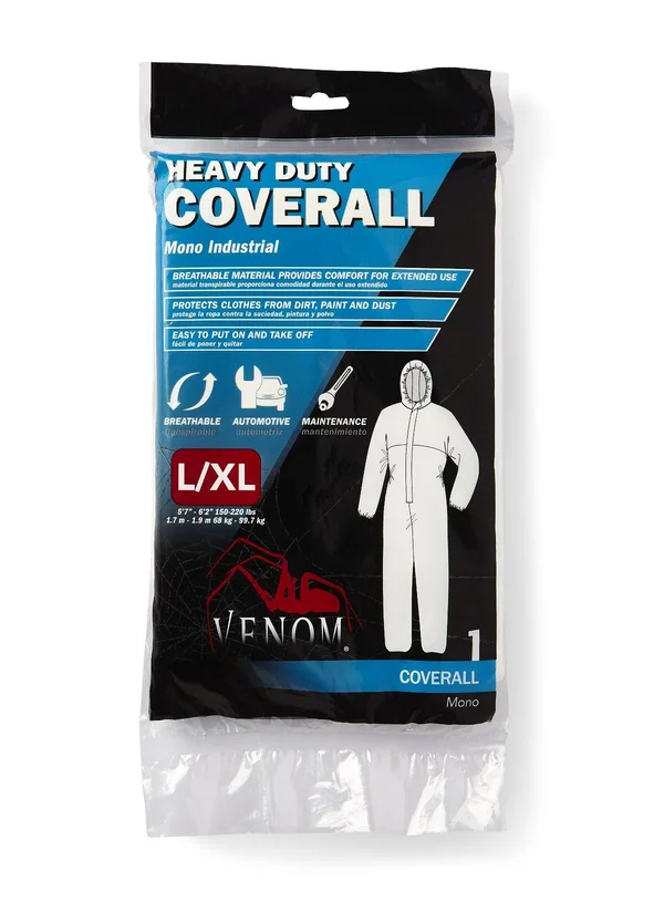 Medline Venom Heavy-Duty Coveralls - Large, 24/Case, Vencv300