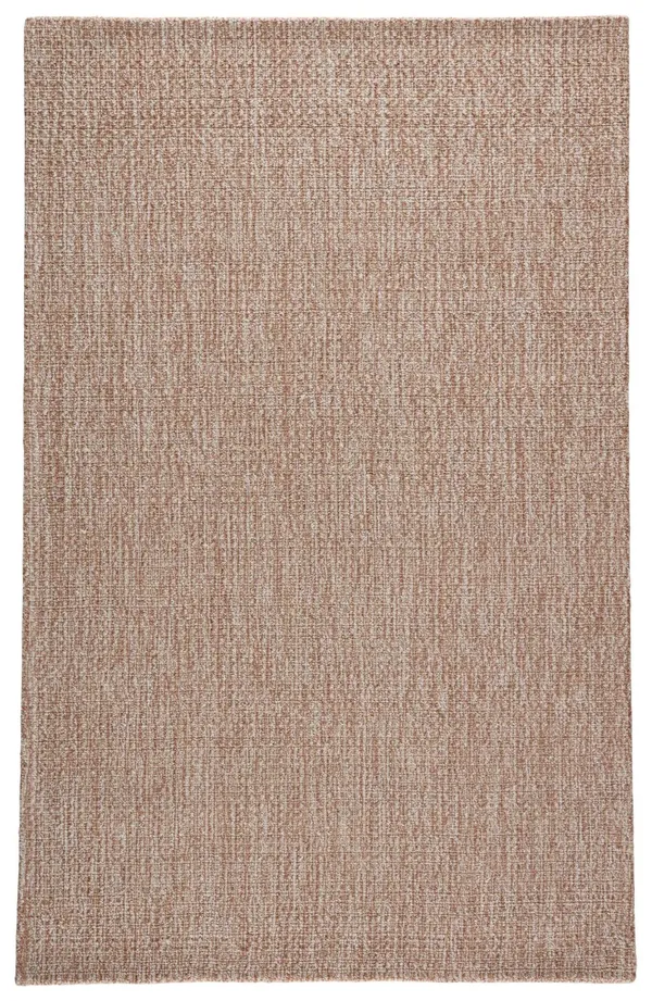5& x 8& Tan and White Solid Hand Woven Outdoor Area Throw Rug