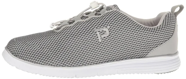 Women's Propet TravelFit Prestige Sneaker, Size: 8.5 B, Silver/Black