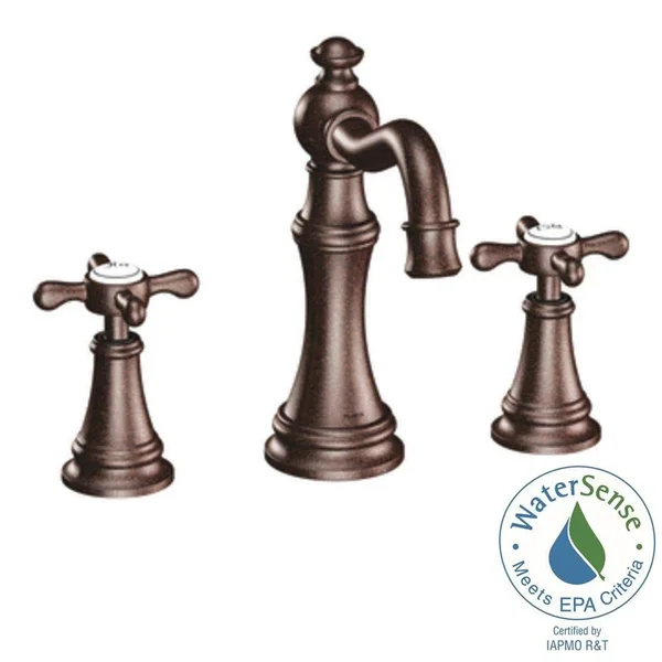 Moen TS42114ORB Weymouth Oil Rubbed Bronze Two-Handle Bathroom Faucet