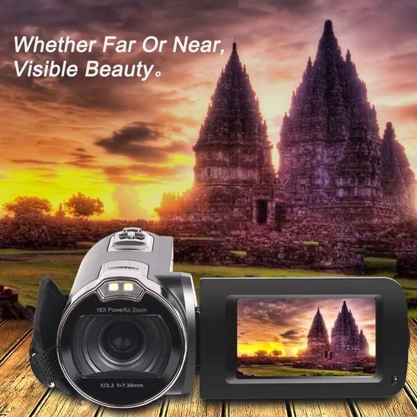 Camera Camcorders, Besteker Portable 1080p 24MP 16x Digital Zoom Video Camcorder with 2.7x22 LCD and 270 Degree Rotation Screen