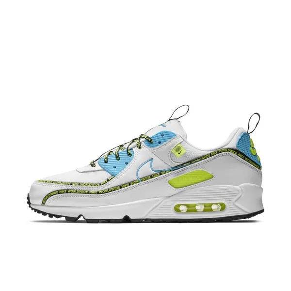 Nike Air Max 90 SE GS Worldwide White Blue Fury - Size 7 Kids