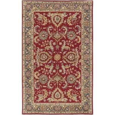 Dvorak Oriental Handmade Tufted Wool Red/Charcoal Area Rug Charlton Home Rug Size: Rectangle 9& x 13&