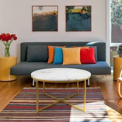Spratt Cross Legs Coffee Table Mercer41 Table Base Color: Gold