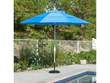 California Umbrella 11& Fiberglass Market Collar Tilt Umbrella - Black