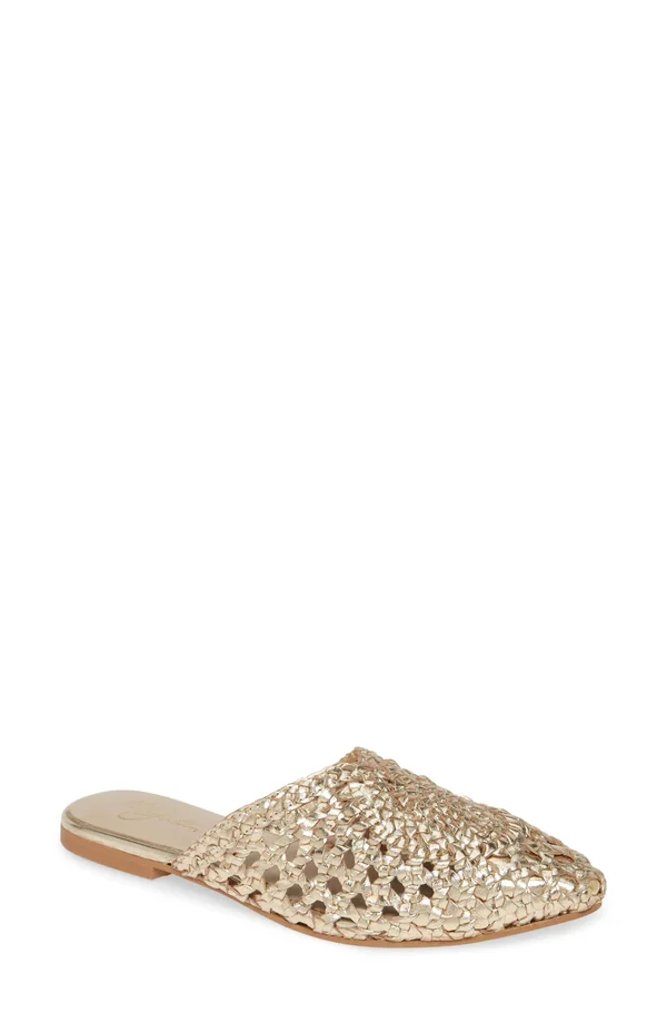 42 Gold Charmed Women's Shoes Gold Leather : 5 M
