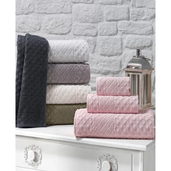 Enchante Home Glossy Turkish Cotton Towel Set of 6 - Olive (Green)