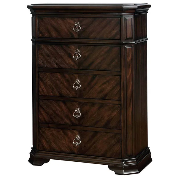 Furniture of America Efren Traditional 5-Drawer Wood Chest in Espresso