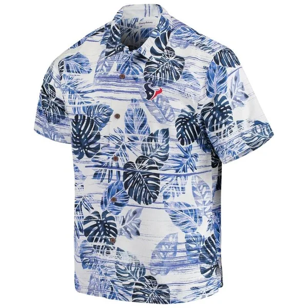Tommy Bahama Houston Texans Navy Super Fan Camp Button-Up Shirt Size: Extra Large