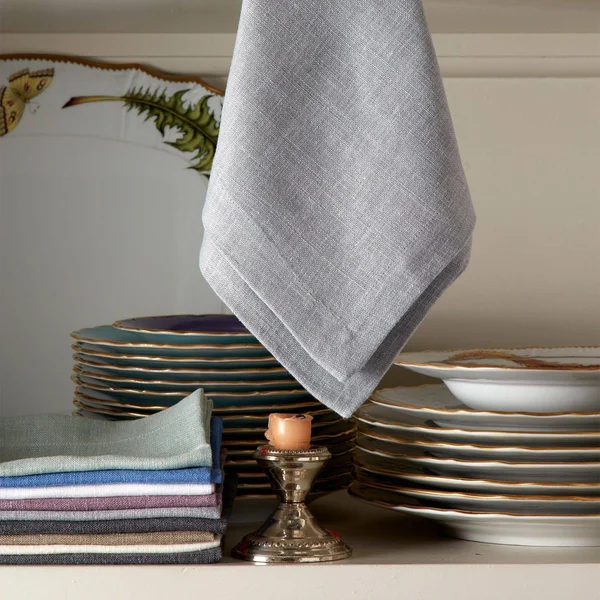 Chamant Table Linens by Matouk 70 x 126 Oblong Tablecloth - Sky