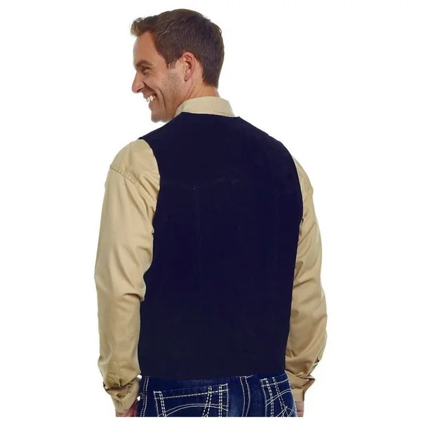 Cripple Creek Outerwear Vest Mens Suede Buttons ML3061T Black