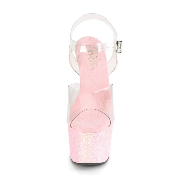 Pleaser - ADORE-708LG 10 - Clear/Opal Multi Glitter