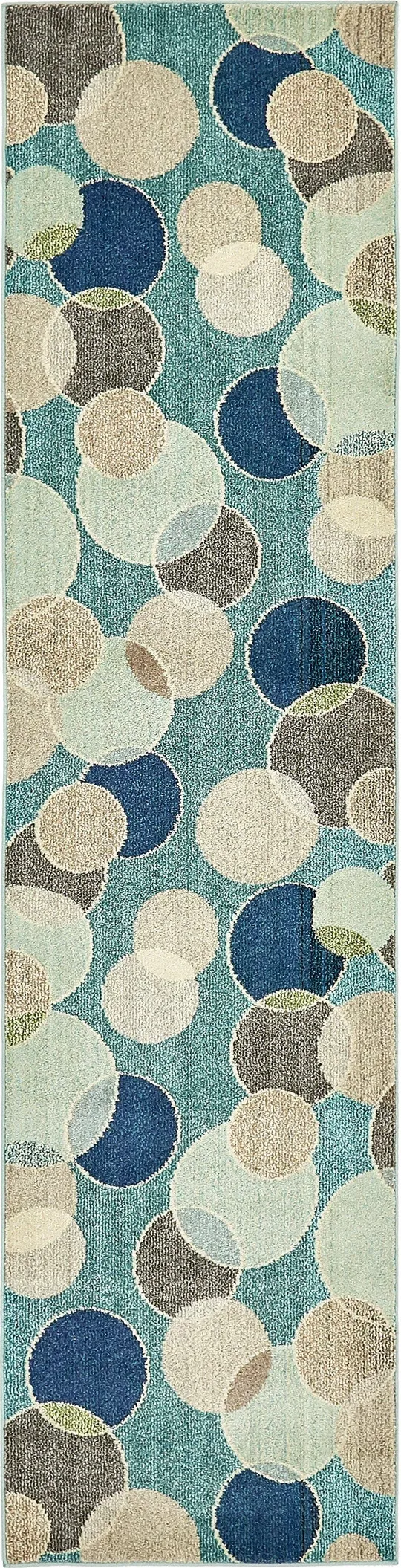Unique Loom Seaside Chromatic Runner Rug - 2& 7 x 10& Blue