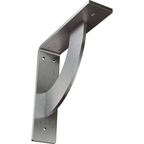 Ekena Millwork BKTM02X08X08BUSS 2 in. W x 8 in. D x 8 in. H Bulwark BRACKET, Stainless Steel