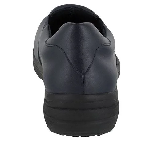 Easy Works by Easy Street Bind Work Shoes 5 M Blue Mosaic Patent