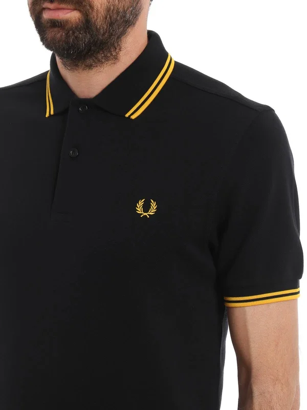 Fred Perry Black Cotton Pique Polo Shirt