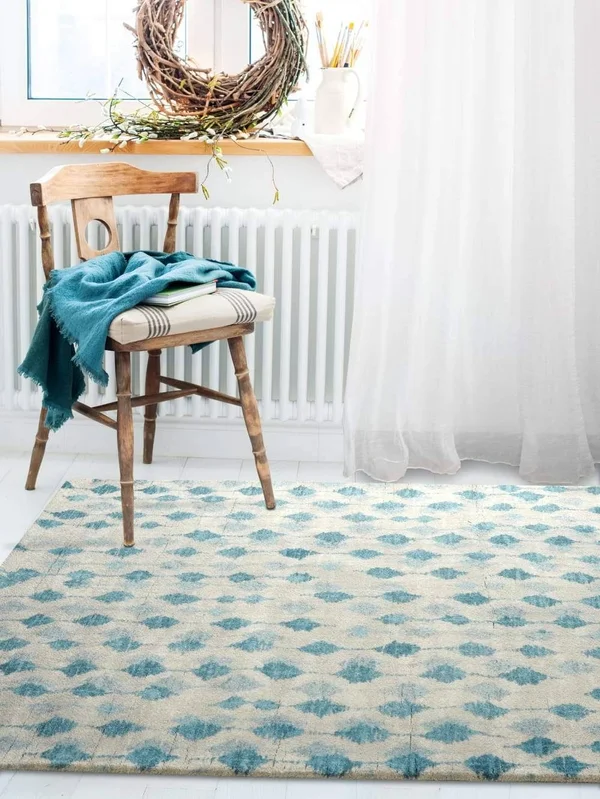 Rugsmith Pendant Blue Contemporary Modern Area Rug, 5&6 inch x 8&6 inch