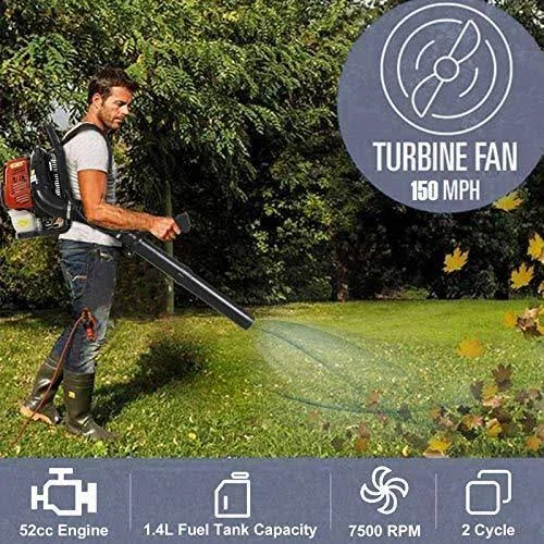 PX-Trunk GAS Leaf Blower 52cc 2 Cycle Engine Backpack - 21.9 x 19.3 x 13.1 inches