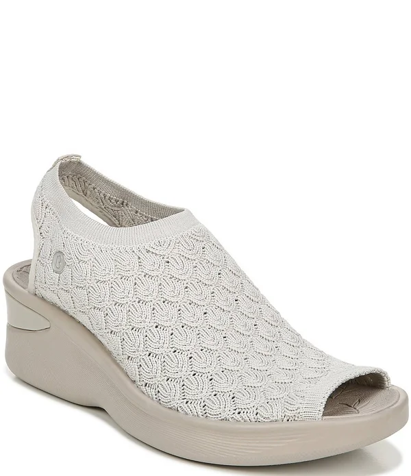 Bzees Women's Secret Wedge Sandal, Sand Crochet, 9.5