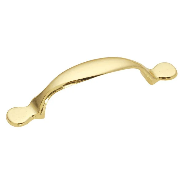 Hickory Hardware P14170-3-25b Conquest Collection Pull 3 inch Center to Center Polished Brass Finish (25 Pack)