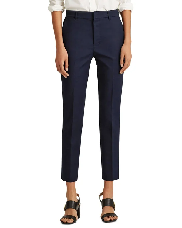 Lauren Ralph Lauren Stretch Cotton Blend Pants Polo Black, 28, 12