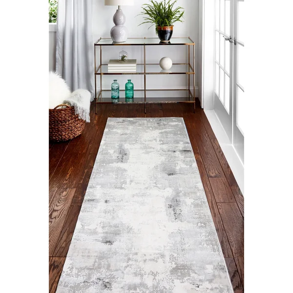 Bashian Capri Hermione 7&9x22 x 9&9x22 Area Rug in Beige and Gray