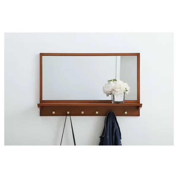 Elegant Lighting MR503421PE Elle 34 x 21 inch Pecan Wall Mirror