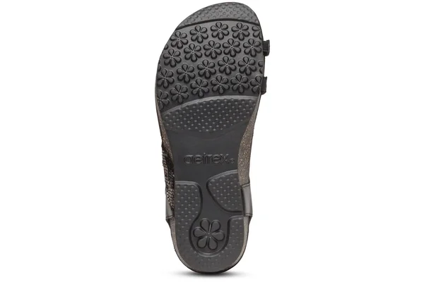 Aetrex Georgia Toe Loop Sandal Black, 8.5