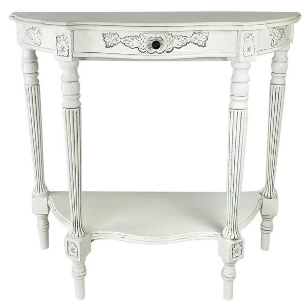 Wayborn JC008W 32 x 34 x 14 in. Demilune Console Table - White