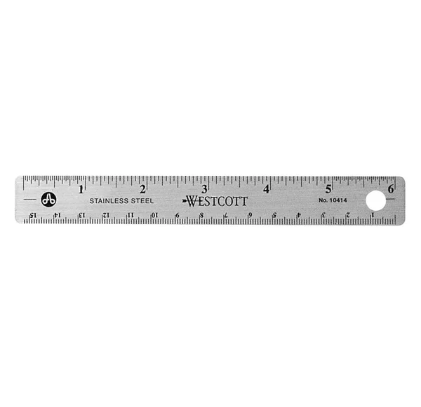 Westcott Stainless Steel Office Ruler with Non Slip Cork Base - 6-Inch